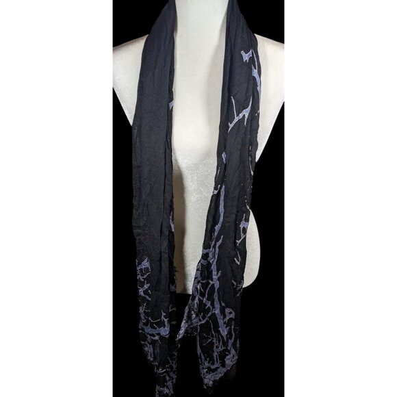 Witchy Gothic Spooky Tree Branch Black And Light Purple Lightweight Scarf - Picture 3 of 6